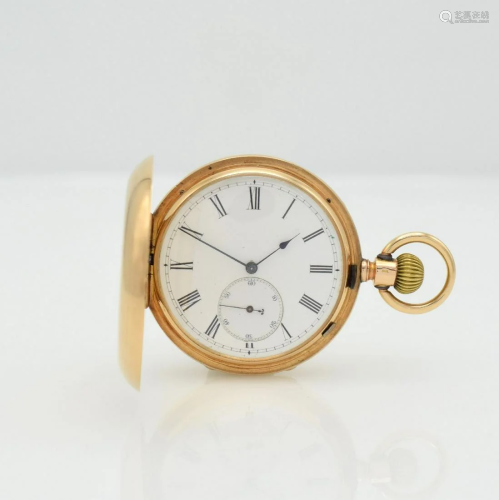14k pink gold hunting cased pocket watch