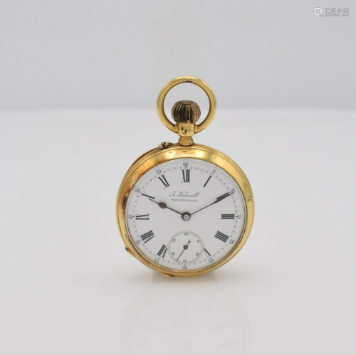 J. SCHMITT Heidelberg 18k yellow pocket watch