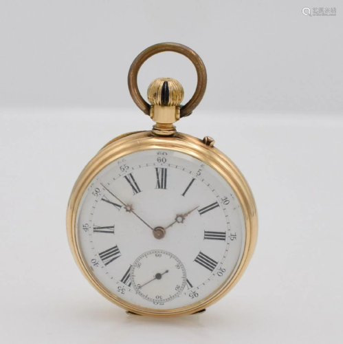 LONGINES 14k yellow gold open face pocket watch
