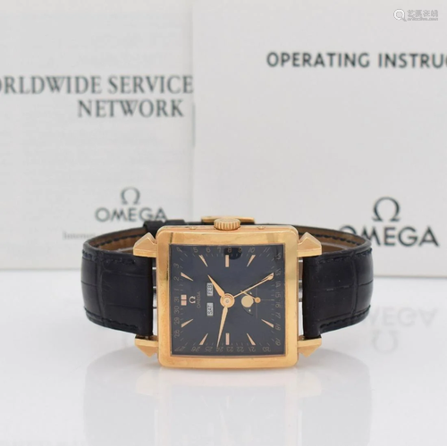 OMEGA astronomical 18k pink gold gents wristwatch