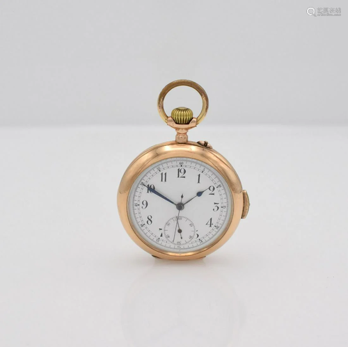 L. LOESKE BERLIN 14k pink gold open face pocket …