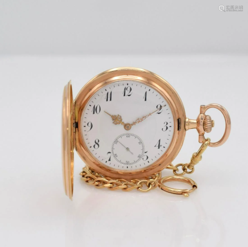 IWC 14k pink gold hunting cased pocket watch