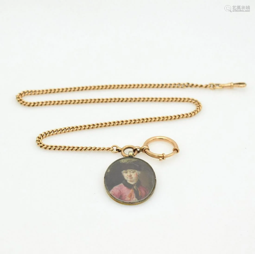 Pocket-watch-chain in pink gold 14k, Germany around