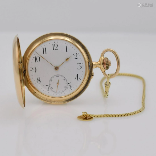 14k pink gold hunting cased pocket watch