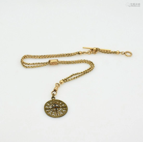 Interesting 14k pink gold pocket watch chain