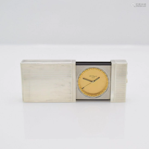 DUPONT silvered travelling alarm clock