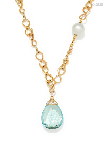 YELLOW GOLD, CULTURED SOUTH SEA PEARL,…