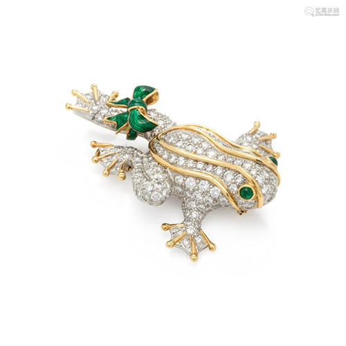 TIFFANY & CO., DIAMOND FROG BROOCH