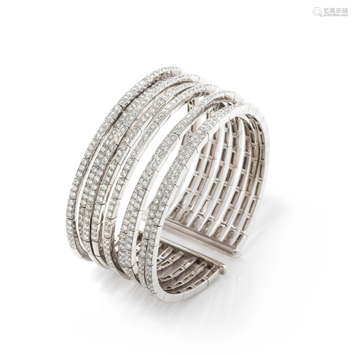 WHITE GOLD AND DIAMOND CUFF BRACELET