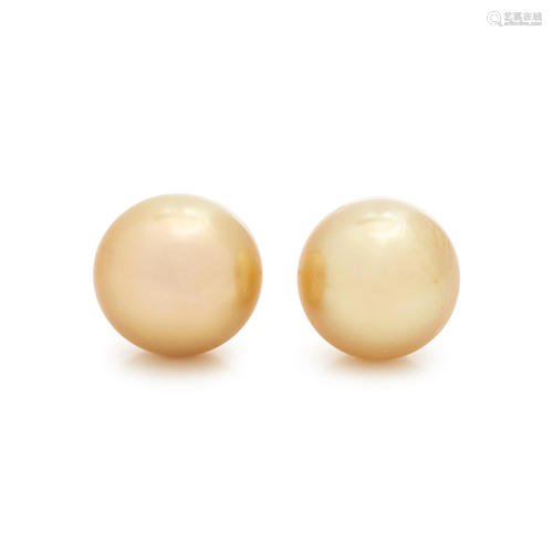 CULTURED GOLDEN SOUTH SEA PEARL EARRINGS