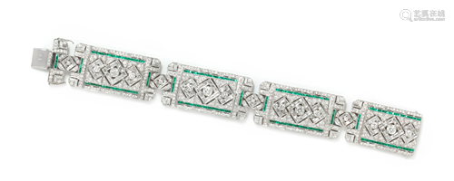 DIAMOND AND EMERALD BRACELET