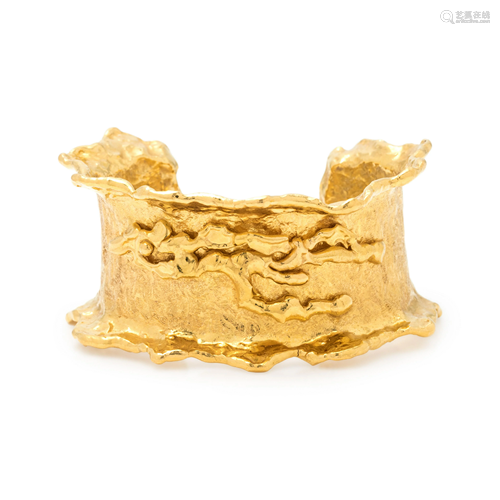 JEAN MAHIE, YELLOW GOLD CUFF BRACELET