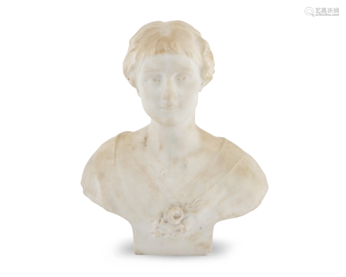 A. Muller (Continental, 19th Century) Bust of a Woman