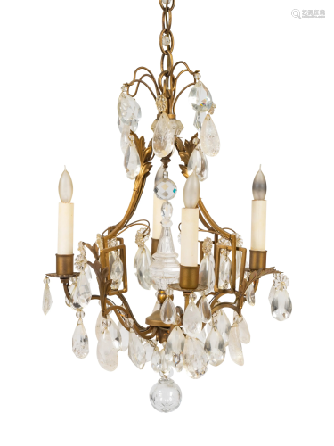 A Louis XV Style Gilt-Metal, Rock Crystal and Glass