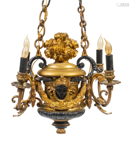 A Renaissance Style Parcel-Gilt and Patinated Bronze