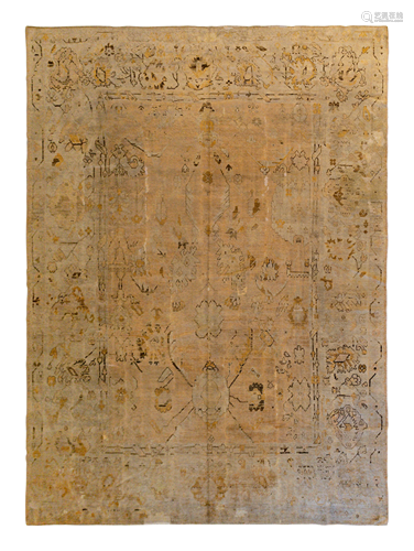 An Oushak Carpet 11 feet x 13 feet 10 inches.