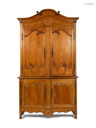 A Louis XV Provincial Style Carved Fruitwood Buffet a