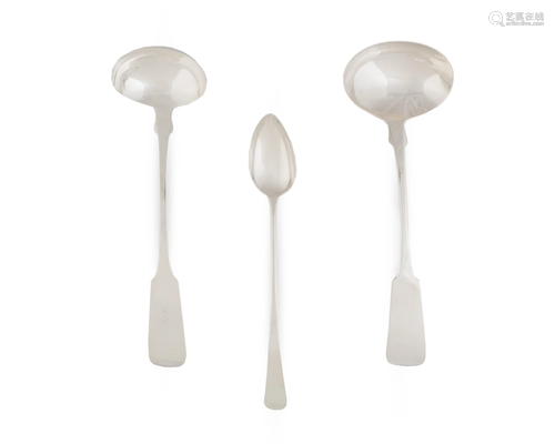 Three Large Silver Serving Spoons Largest, lengt…