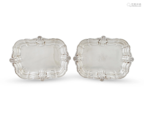 A Pair of American Silver Serving Dishes Length 1…