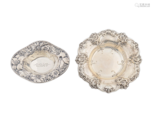 Two American Silver Oval Dishes