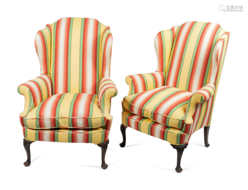 A Pair of George I Style Mahogany Wing Chairs Heigh…