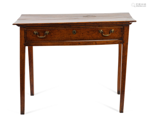 A George II Provincial Oak Side Table Height 28 x