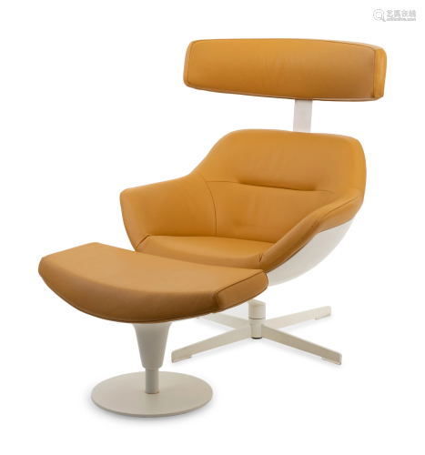 A Post Modern Leather Upholstered Lounge Chair and