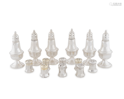 A Group of American Silver Salt and Peppers Height…