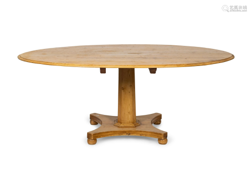 A Regency Style Pine Tilt-Top Extension Table Height 30