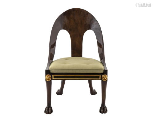 A Regency Style Barrel-Back Chair Height 37 x width…