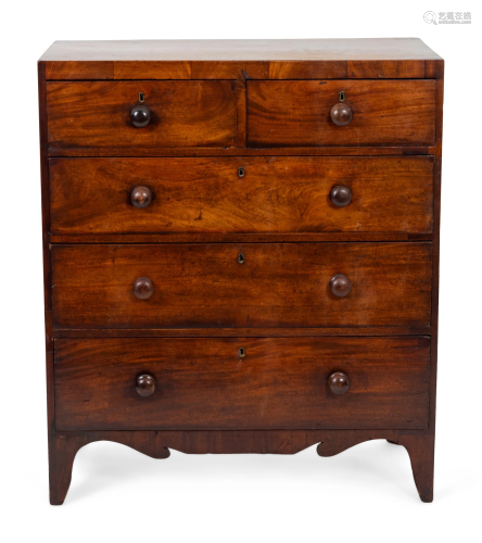A George IV Mahogany Chest of Drawers Height 41 x…