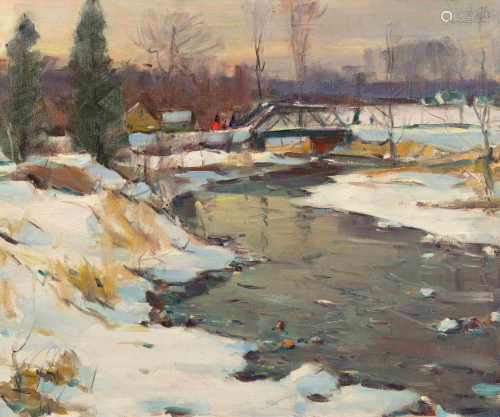 Carl Peters (American, 1897-1980) Along the Snowy …