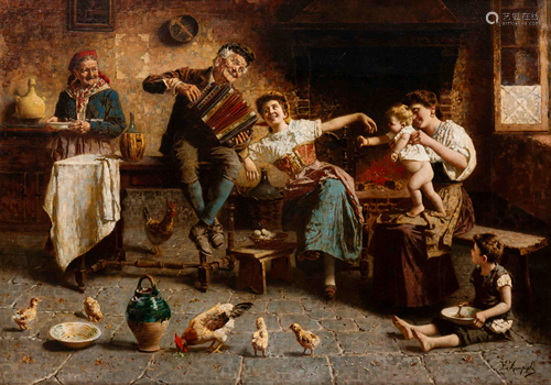 Eugenio Zampighi (Italian, 1859-1944) Musica in