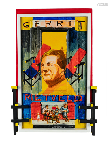 Red Grooms (American, b. 1937) Gerrit Rietveld, 1991