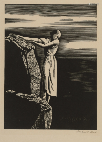 Rockwell Kent (American, 1882-1971) Girl on a Cliff,