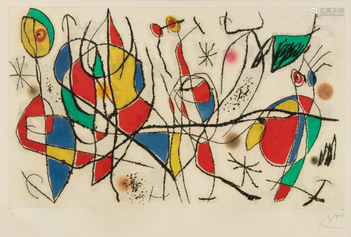 Joan Miro (Spanish, 1893-1983) L'Invitee du Dima…