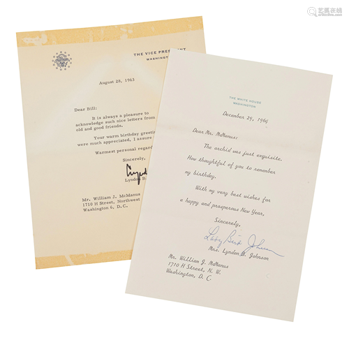 JOHNSON, Lyndon B. (1908-1973). Typed letter sig…