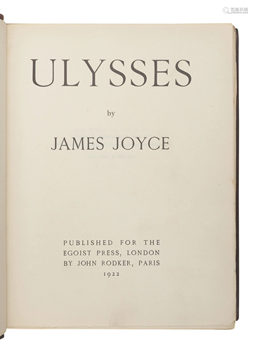 JOYCE, James (1882-1941). Ulysses. London: Printe…