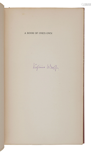 WOOLF, Virginia (1882-1941). A Room of One's Own.