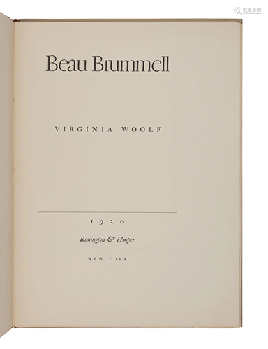 WOOLF, Virginia (1882-1941). Beau Brummell. New