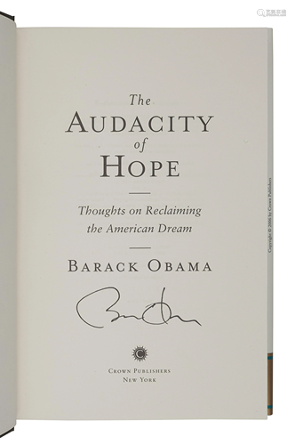 OBAMA, Barack. The Audacity of Hope. New York: …