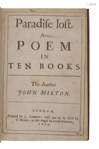 MILTON, John (1608-1674). Paradise Lost. London: