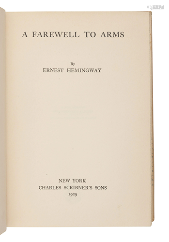 HEMINGWAY, Ernest (1899-1961). A Farewell to Ar…