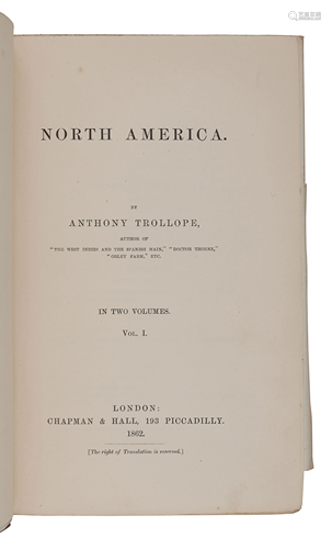 TROLLOPE, Anthony (1815-1892). North America. …