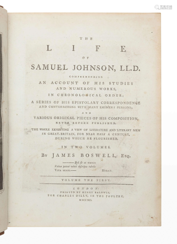 BOSWELL, James (1740-1795). The Life of Samuel Joh…