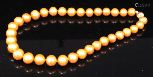 LADYS 14KT GOLDEN PEARL NECKLACE