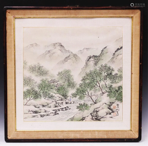 VINTAGE CHINESE WATERCOLOR, SEAL MARK