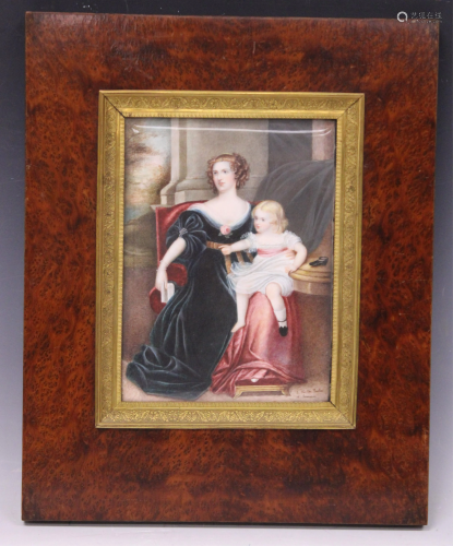 FRENCH 19TH C. PORTRAIT PAINTING, W/ FRA…