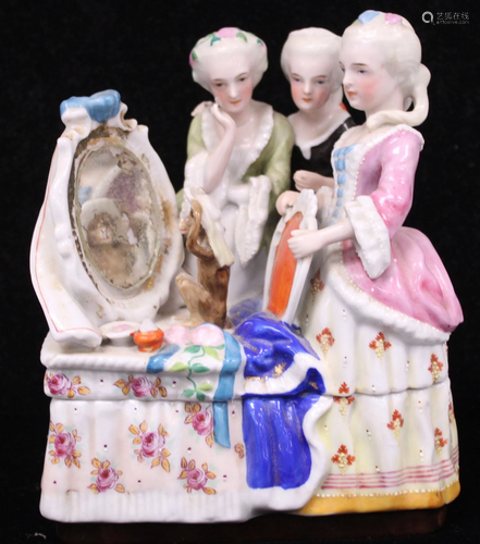 FRENCH PORCELAIN FIGURAL INKWELL