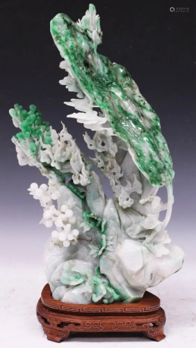 CHINESE CARVED JADEITE FIGURAL CARVING